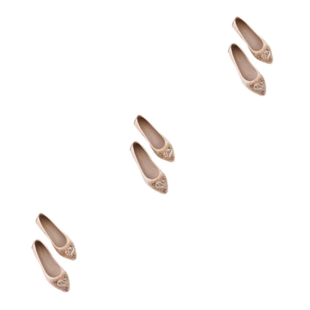 Qarigey 1 par de mocasines de diamantes de imitación para el tiempo libre, zapatos de fiesta para niñas, toboganes de Ballet para mujeres, Type1 NO1