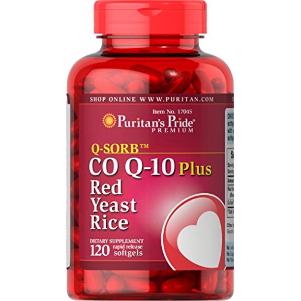 QSorb CoQ10 Plus Red Yeast Rice,120 Rapid Release Softgels by Puritan