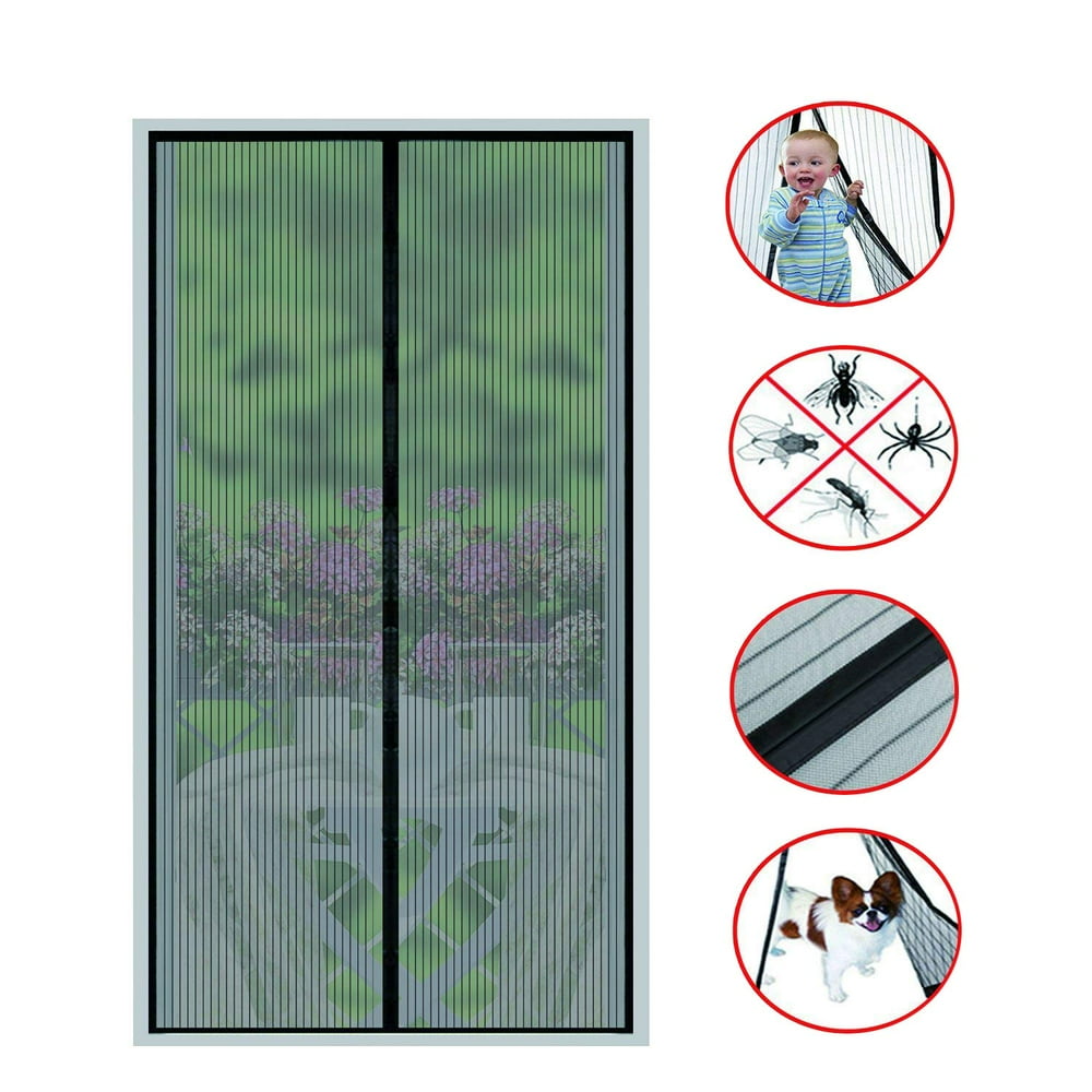 Screen Door Curtain Cover with Instant Door Screen Mesh with