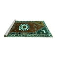 thumbnail image 2 of Ahgly Company Machine Washable Indoor Rectangle Persian Turquoise Blue Traditional Area Rugs, 2' x 4', 2 of 4