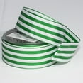 thumbnail image 2 of The Ribbon People Shimmering Green and White French Wired Stripe Craft Ribbon 1.5" x 27 Yards, 2 of 2