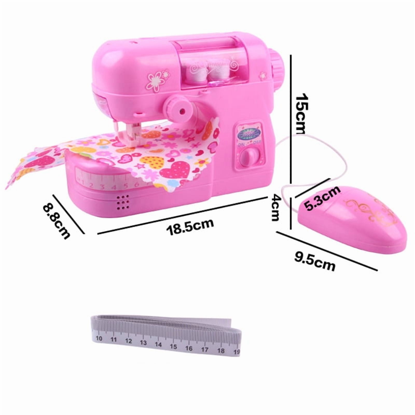 Kids Mini Sewing Machine Toy - Realistic Pretend Play Set with Light & Sound, Safe Stitching Kit for Beginners