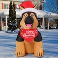 thumbnail image 4 of GOOSH Christmas Inflatables 5 FT Shepherd Inflatable with LED Lights, German Shepherd Blow Up Inflatable Christmas Dog with Santa Hat & Scarf, Outdoor Christmas Decorations for Xmas Holiday Party, 4 of 6