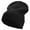 Black, variant on Classic VW Beetle Symbol Embroidered Big Size Cuff Long Beanie - Charcoal XL-3XL