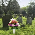 thumbnail image 4 of Artificial Cemetery Flowers with Vase, Memorial Flowers for Long-Lasting Remembrance, Arrangements Bouquet for Spring Summer Decoration, 4 of 6