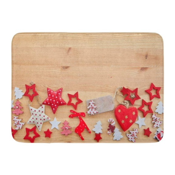 GODPOK Cane Colorful Advent Wooden with Red and White Vintage Christmas Candy Copy Rug Doormat Bath Mat 23.6x15.7 inch
