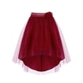 thumbnail image 3 of Alvivi Kids Girls Sparkly Irregular Hem Tulle Skirt Rhinestone Flower Decor Tutu Skirt for Pageant Prom Party Burgundy 14, 3 of 7