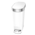 thumbnail image 4 of simplehuman 40 Liter / 10.6 Gallon Slim Kitchen Step Trash Can with Liner Rim, White Plastic, 4 of 5