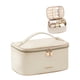 thumbnail image 1 of Bolsa de maquillaje Prite de gran capacidad impermeable con asa, color beige, 1 of 7