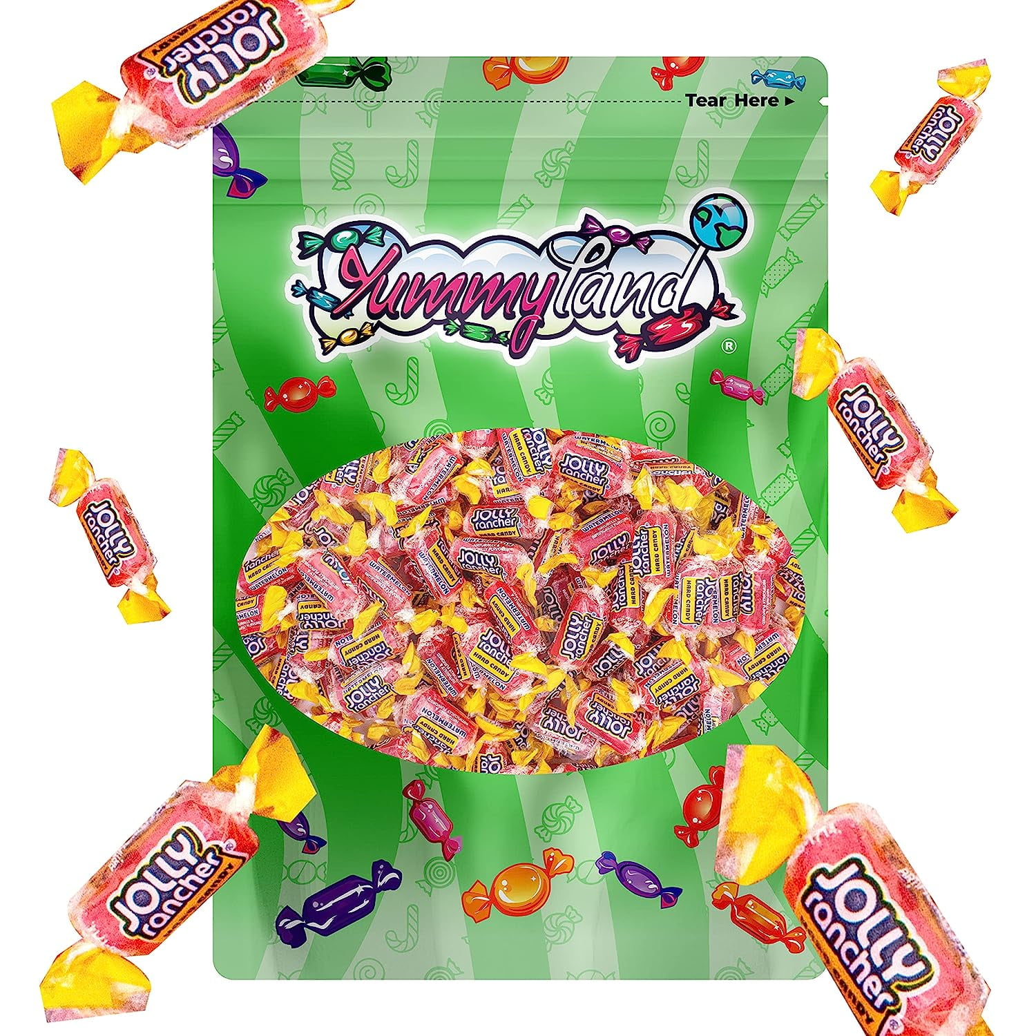 Jolly Rancher Watermelon Hard Candy - 1 LB, Bulk Individually Wrapped Candy,  Resealable Bag - 1 Pound (16 Oz)