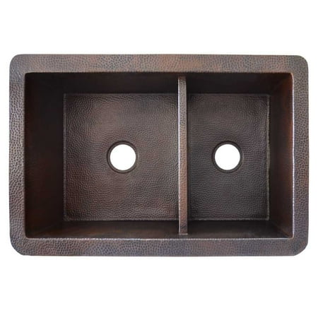 Native Trails Cpk75 Cocina Duet 33 Undermount Double Basin Copper Kitchen Sink - Copper