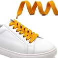 thumbnail image 2 of Cordones de zapatos planos sólidos Cordones de zapatos atléticos gruesos huecos Cuerdas 2 pares, amarillo oscuro 55 "pulgadas (140 cm) Sincero Hogar, 2 of 7