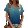thumbnail image 2 of cfhntfmh Womens Tops Dressy Casual Short Sleeve Tie Dye Print Blouses V Neck Summer T-Shirts Trendy Outfits 2024, 2 of 5