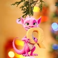 thumbnail image 5 of Christmas Cute Pink Dragon Pendants, 26 Letters Christmas Ornament with Surprise, 3.15in 2D Cute Dragon Acrylic Set Decor, Christmas Tree Hanging Pendant Collectible for Kids Adults Gifts, 5 of 5