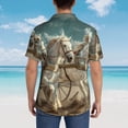 thumbnail image 4 of Yiaed Roman Chariot Horse Race Print Hawaiian Shirt for Men Short Sleeve Button Down Shirts Beach Shirts for Men,Large, 4 of 7