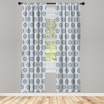 Ambesonne Geometric Curtains, Kikko Pattern, Pair of 28"x95", Grey White