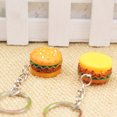 thumbnail image 3 of 6PCS Mini hamburguesa llavero comida simulada llavero resina hamburguesa llavero colgante para amigos familia (naranja), 3 of 5
