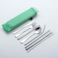 thumbnail image 1 of Vajilla portátil de acero inoxidable 304-304 caja verde nórdica de ocho piezas Xemadio LL-2194-2, 1 of 7