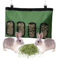 thumbnail image 1 of Rabbit Hay Bag Guinea Pig Feeding Station Feeding Dispenser Small Animals Hay Bag(4 Windows, Green), 1 of 4