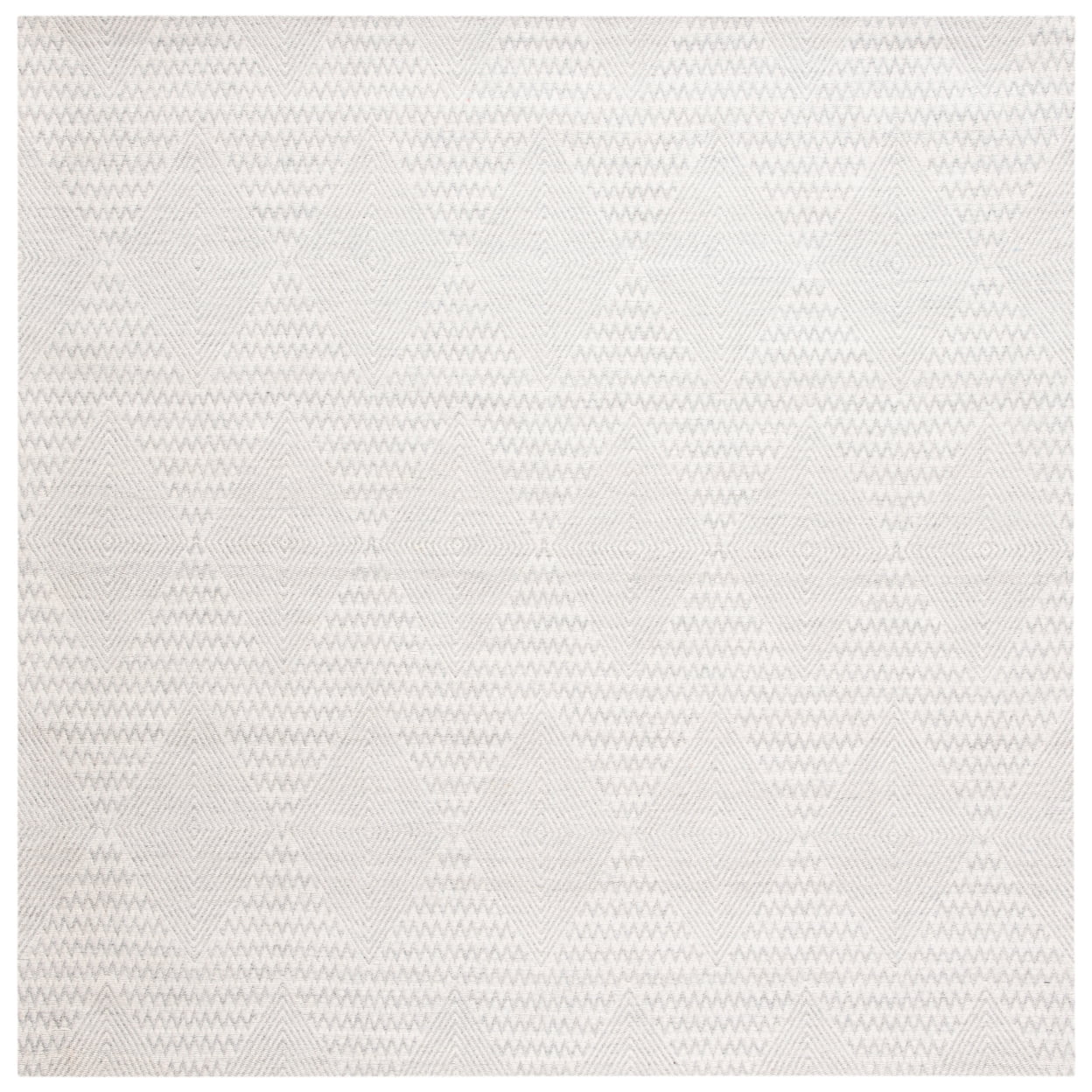 SAFAVIEH Marbella Aylen Geometric Area Rug, Silver/Ivory, 6' x 6' Round