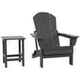 thumbnail image 2 of Polytrends  Laguna Hdpe All Weather Outdoor Patio Foldable Adirondack Chair With Side Table (2-Piece Set) Gray, 2 of 5