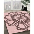 thumbnail image 3 of Ahgly Company Machine Washable Indoor Square Transitional Light Rose Pink Area Rugs, 5' Square, 3 of 7
