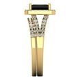 thumbnail image 3 of Clara Pucci 18K Yellow Gold 1.72 Natural Onyx Engraveable Engagement Ring + Wedding Band Set, 3 of 7