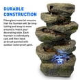 thumbnail image 2 of 4-Tier Stone Tabletop Water Fountain with LED Lights - Soothing Water Sound - Small Decorative Waterfall Feature for Hom, 2 of 6