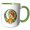 Green/White, variant on 3drose, Sara Female Name, Moon, Woman, Chic Lion Head. Art Gift for a Woman, 11oz Two-tone Blue Mug