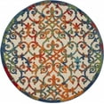 thumbnail image 1 of homeroots home decor 385032 5’ Round Rainbow Colored Indoor Outdoor Area Rug, 1 of 1