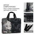 thumbnail image 4 of 16" Laptop Briefcase, Detachable Anti-Slip Shoulder Strap, Multi-Compartment Work Travel Bag White Leopard Black Panther, 4 of 8