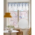 thumbnail image 4 of Blue Eucalyptus Linen Curtain Valance for Bedroom/Bathroom/Kitchen/Office/Living/Dining Room Windows,Watercolor Floral Spring Botanical Plant Pocket Topper Drapes Decorative Cafe Drapery Panel 42x18, 4 of 6