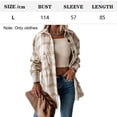 thumbnail image 2 of Chaqueta a cuadros para mujer, informal, con botones, mezcla de lana, gabardina de tartán de invierno con bolsillos Adepaton BST3000184-3, 2 of 5