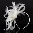 thumbnail image 2 of Tocado retro elegante para el pelo con flores para mujer, sombrero con red de plumas, 2 of 3