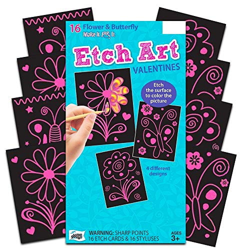 Flower & Butterfly Etch Valentines
