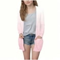 thumbnail image 3 of MKOSPLRT Lightweight Cardigans for Kids Girls 5-14Y Gradient Open Front Long Sleeve Cardigan Jackets Fall Long Cardigans with Pocket, 3 of 7