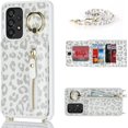 thumbnail image 5 of Samsung Galaxy A53 5G Phone Case for Women with Card Holder,Samsung A53 Case Wallet Crossbody Lanyard with Strap,Credit Card Slots Kickstand Case with Ring Holder,6.5 Inch,White Leopard, 5 of 15