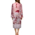 thumbnail image 2 of Yuyamidu Womens Snowman Robes Pink Zipper Front Night Gowns Christmas Long Sleeve Robe for Women After Shower Dressing Gown Soft Ladies Bathrobe Sleepwear Size S, 2 of 7