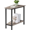 thumbnail image 7 of Wedge End Table, Recliner Wedge Side Table with Storage, Industrial Triangle Accent Table for Small Space, Corner, Living Room, Apartment, Greige BG64BZ01G1, 7 of 7