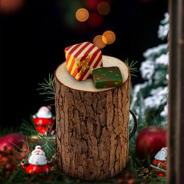 Xihbxyly Ofertas Prime Del Día Adornos de Madera Brasileña, Decoración Navideña, Resinas Decorativas, Microescenarios de Navidad, Regalo Forma Complemento