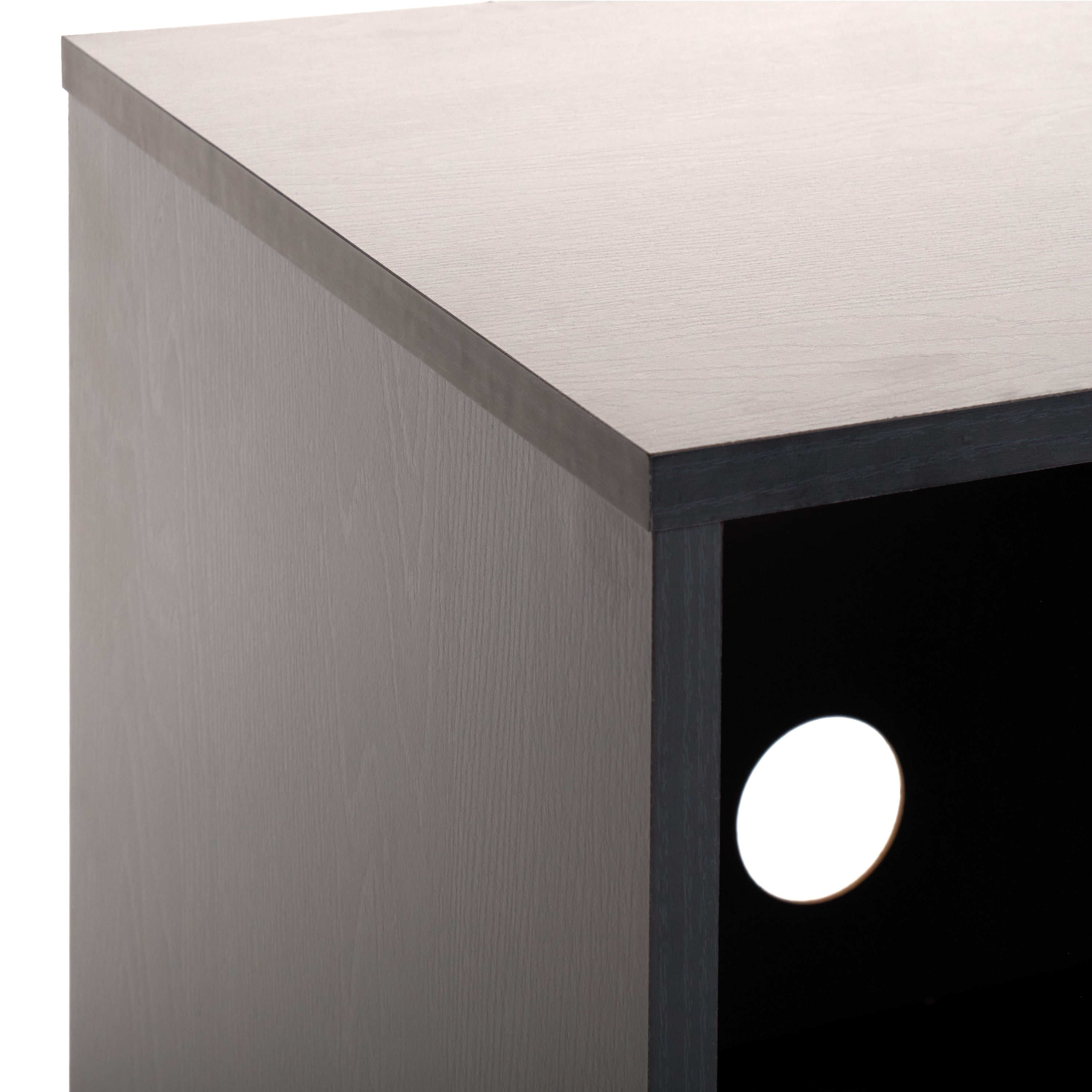 CorLiving Vintora Large Engineered Wood Open Shelved Turntable Media Stand