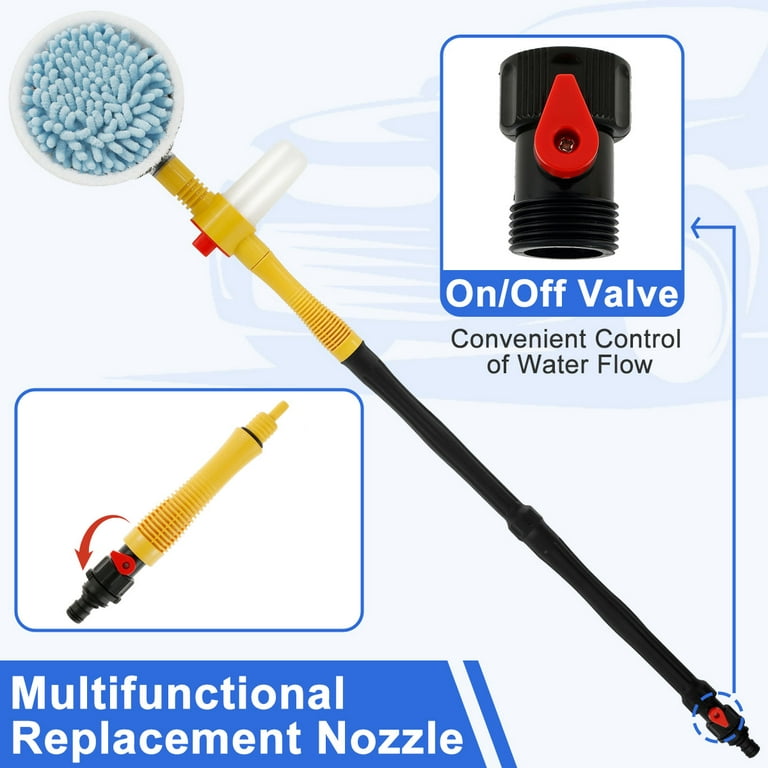 Portable Long Handle Car Cleaning Brush 360 Degree Automatic Foam Rotary Car  Wash Brush Kit Microfiber Wash Mop Cleaning Tools - AliExpress