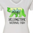 thumbnail image 4 of Inktastic Yellowstone National Park- Mountains and Bear Shape Women's V-Neck T-Shirt, 4 of 5