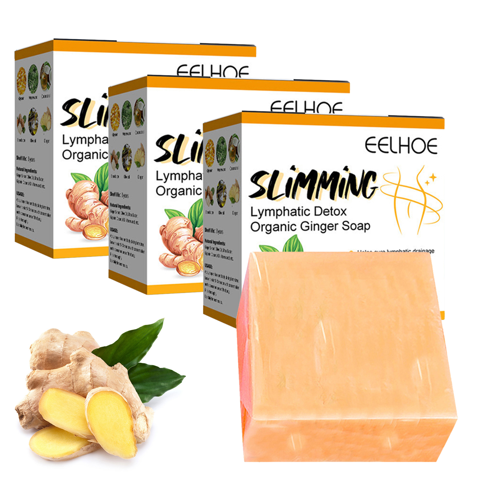 ibaste 100g Ginger Soap Lymphatic D_etox Organic Ginger Soaps