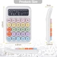 thumbnail image 3 of Mechanical Pushbutton Calculator, 12 Digit Lcd Display, Big Buttons Easy To Press, Colorful Candy C, 3 of 5