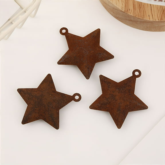 XYAIYT 10 Piece Rustic Christmas Tree Ornaments Metal Star Christmas Decorations Long Lasting Perfect for Hanging on Christmas Trees or Wreaths Easy to Hang Bronze 1.4in