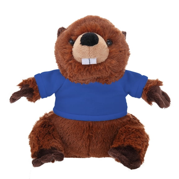 Plushland 8 Inch Floppy Beaver with Tee Plush Stuffed Animal Personalized Gift - Custom Text on Shirt - Great Present for Mothers Day, Valentine Day, Graduation Day, Birthday