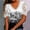 White, variant on T Shirts for Women V Neck Lace Trim Butterfly Loose Summer Tops Summer Tops