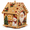 Santa & Snowman House, variant on 3D Christmas House Diamond Painting Kits for Adults, Wooden Pearl Bead Holiday Craft Kit with Decorative Gems, DIY Christmas Tabletop House, Red Stocking & Holly