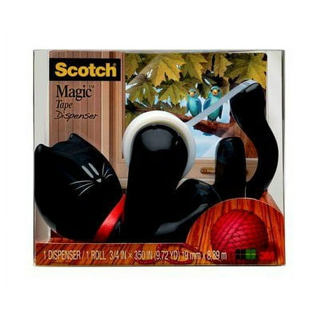 Scotch Magic Tape Kitty Dispenser Pack, White, Red